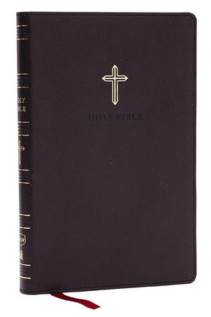 NKJV Holy Bible, Ultra Thinline, Black Leathersoft, Red Letter, Comfort Print cover image