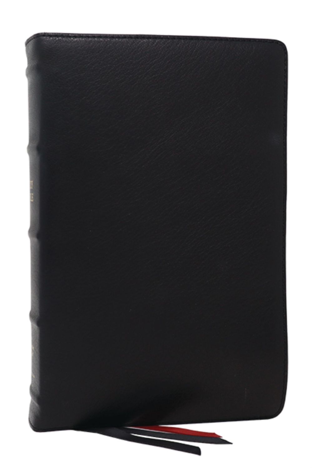 NKJV Bible: Single-Column Verse-by-Verse w/ 72,000 Cross-References, Black Goatskin Leather, Premier Collection, Comfort Print: New King James Version