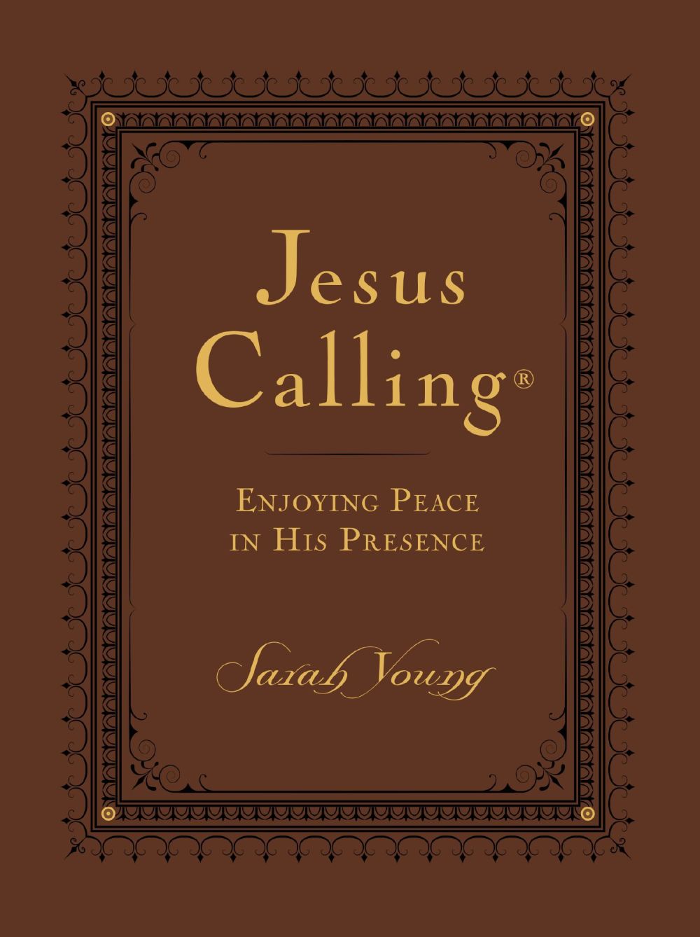 Jesus Calling Enjoying Peace in His Presence Sarah Young Large Print Leathersoft Brown 365 Daily Devotional *Very Good*