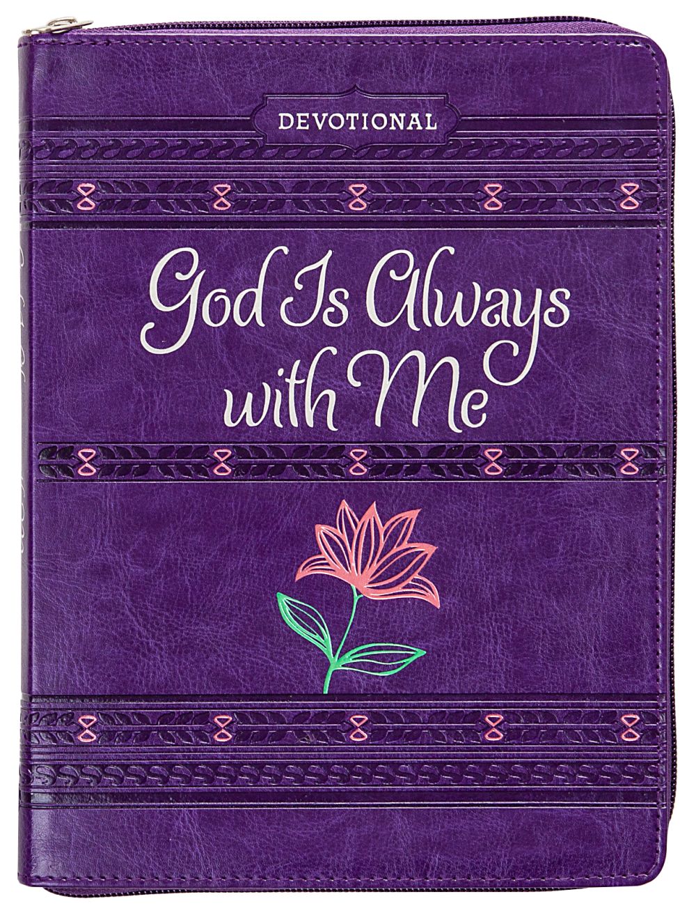 God Is Always With Me Ziparound Devotional (Faux Leather) '€“ Engaging Devotional with Space for Reflection Writing, Perfect Gift for Holidays, Birthdays, and More