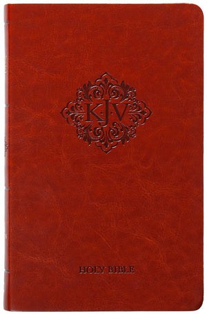 KJV Holy Bible: Caramel (Tan), Personal Large Print (11-pt) – Thumb Indexed, Faux Leather, King James Version *Very Good*