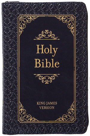KJV Holy Bible: Midnight (Blue/Black), Large Print (11-pt) '€“ Zipper Closure, Ribbon Marker, Faux Leather, King James Version