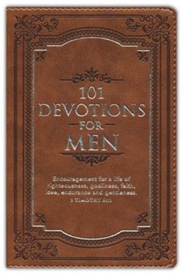 101 Devotions For Men, Brown Vegan Leather