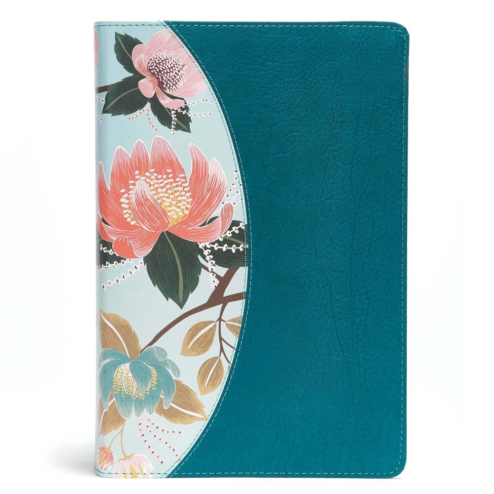 The CSB Study Bible For Women, Teal Flowers LeatherTouch, Indexed *Like New*