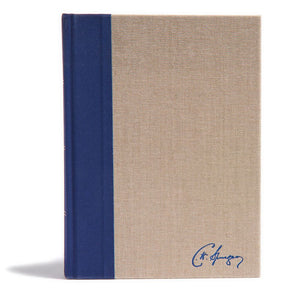 KJV Spurgeon Study Bible, Navy/Tan Cloth Over Board, Black Letter, Study Notes, Quotes, Sermons Outlines, Ribbon Marker, Sewn Binding, Easy-to-Read Bible Serif Type *Very Good*