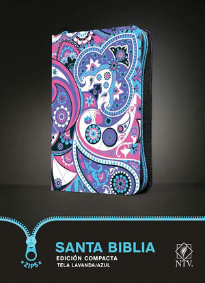 Santa Biblia NTV, Edición compacta, Tela lavanda / azul (Tela) (Spanish Edition) cover image
