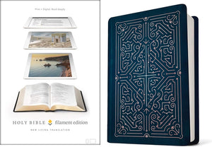 Filament Bible NLT (LeatherLike, Navy/Rose Gold): The Print+Digital Bible cover image