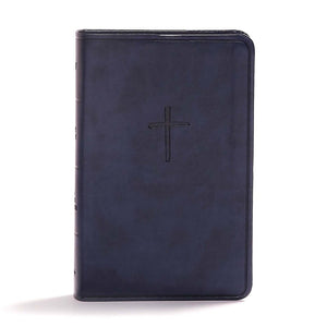 CSB Compact Bible, Value Edition, Navy LeatherTouch, Red Letter, Presentation Page, Full-Color Maps, Easy-to-Read Bible Serif Type