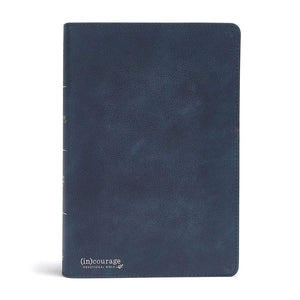 CSB (in)courage Devotional Bible, Navy Genuine Leather, Black Letter, Full-Color Design, Devotionals, Journaling Space, Reading Plans, Easy-to-Read Bible Serif Type *Like New*