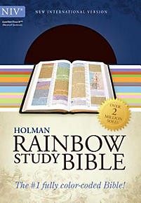 NIV Rainbow Study Bible, Brown/Chestnut LeatherTouch *Good*