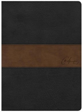 CSB Spurgeon Study Bible, Black/Brown LeatherTouch'®, Black Letter, Study Notes, Quotes, Sermons Outlines, Ribbon Marker, Sewn Binding, Easy-to-Read Bible Serif Type *Like New*