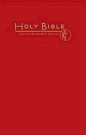 CEB Common English Large Print Pew Bible, Dark Red UMC Emblem *Very Good*
