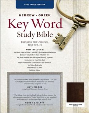 Hebrew-Greek Key Word Study Bible: KJV Edition, Brown Genuine Goat Leather *Like New*