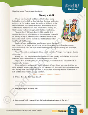 Evan-Moor Daily Summer Activities, Grade 5-6 Workbook, Prevent Learning Loss, Reading Comprehension, Writing, Math, Grammar, Punctuation, Spelling, Multiplication, Division, Fractions, Geography, Maps