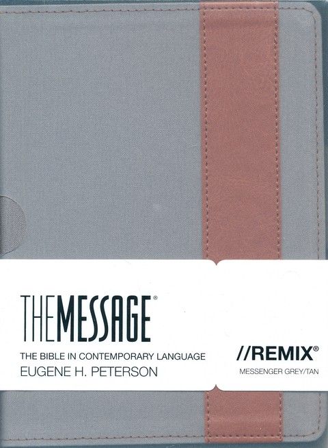 The Message//REMIX (Leather-Look, Grey/Tan): The Bible in Contemporary Language