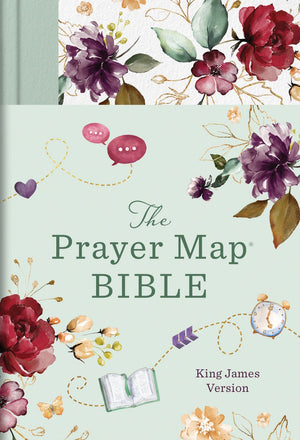 The KJV Prayer Map Bible [Mint Blossoms] (Faith Maps) *Very Good*