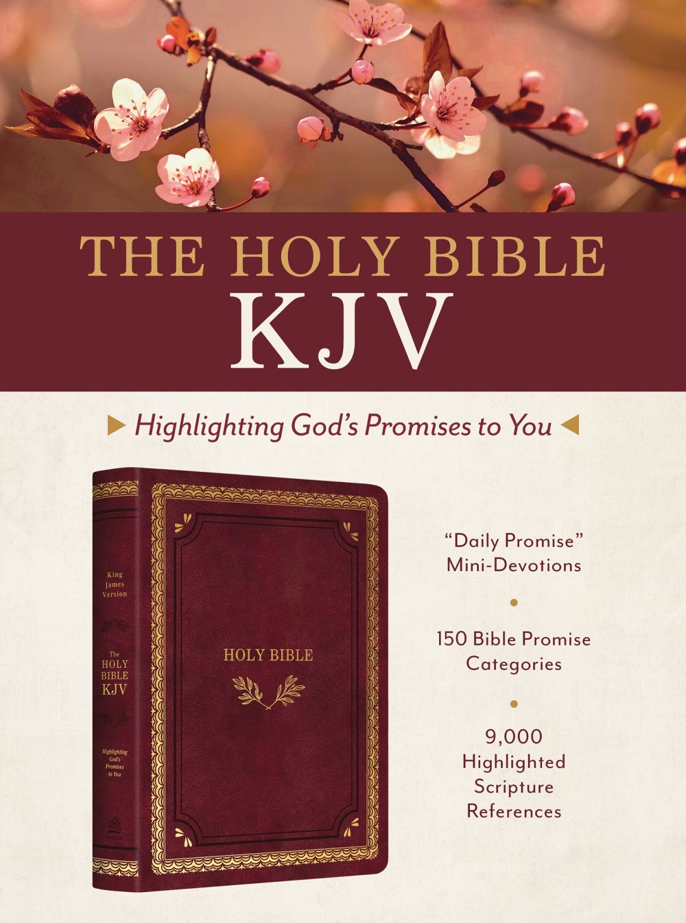 Holy Bible: KJV Highlighting God's Promises to You - Crimson & Gold *Like New*