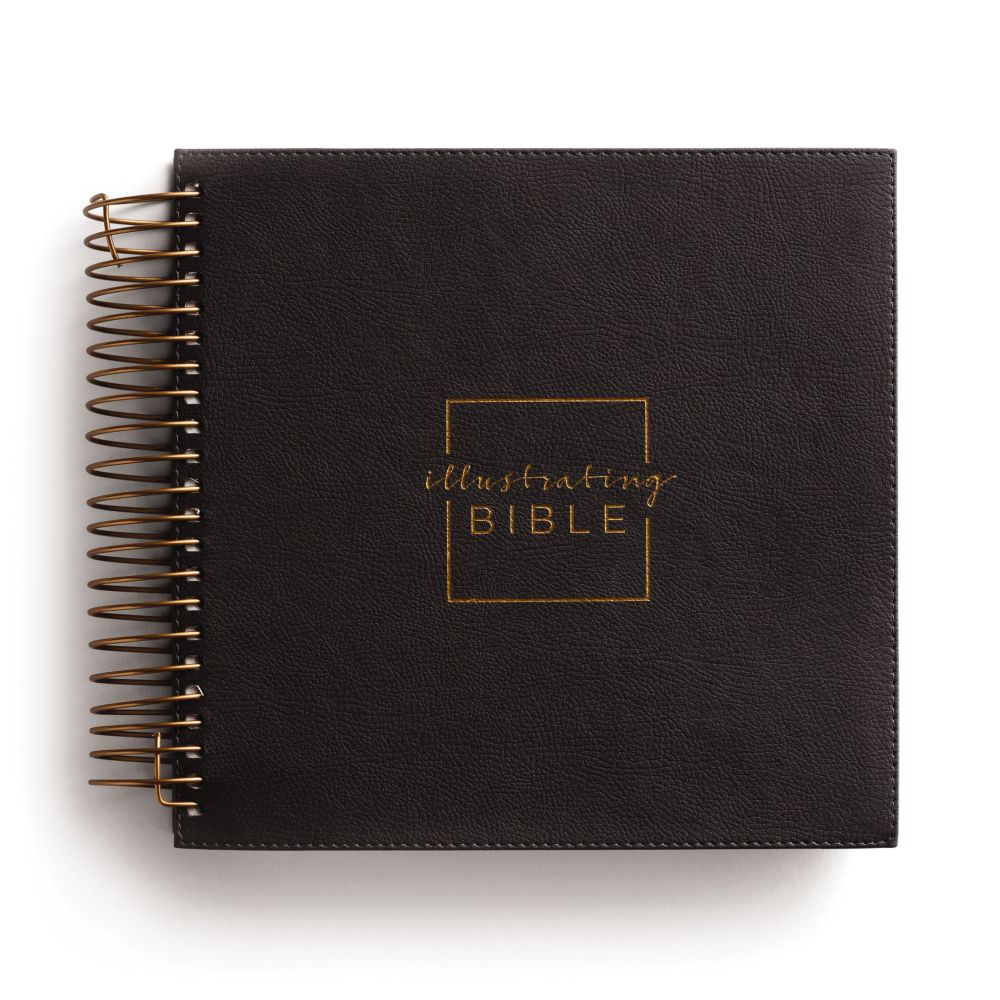 NIV, Spiral-bound Illustrating Bible, Leathersoft Spiral, Dark Gray: Draw, Write, and Reflect Your Way Through Scripture *Like New*