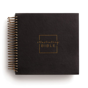 NIV, Spiral-bound Illustrating Bible, Leathersoft Spiral, Dark Gray: Draw, Write, and Reflect Your Way Through Scripture *Like New*