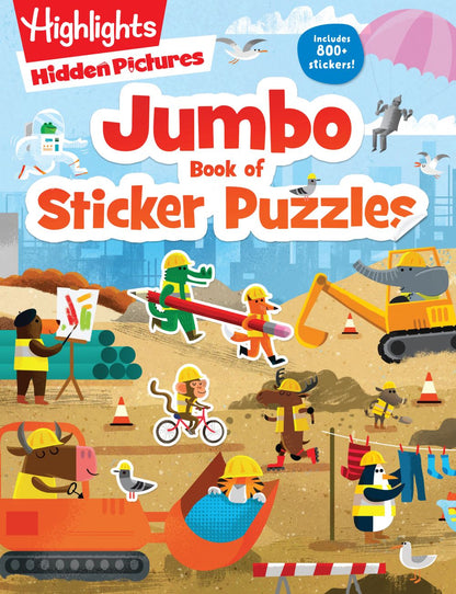 Jumbo Book of Sticker Puzzles (Highlights Jumbo Books & Pads) *Very Good*