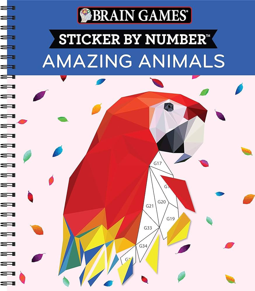 Brain Games - Sticker by Number: Amazing Animals