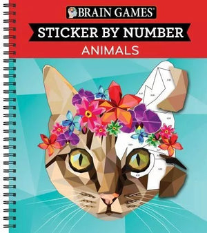 Brain Games - Sticker by Number: Animals (28 Images to Sticker) *Very Good*