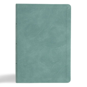 CSB Giant Print Single-Column Bible, Earthen Teal SuedeSoft LeatherTouch, Black Letter, Presentation Page, Sewn Binding, Full-Color Maps, Easy-to-Read Bible Serif Type
